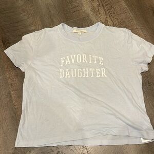 Favorite Daughter Collegiate crop tee in baby blue